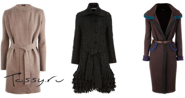 Женское зимнее вязаное пальто 2013